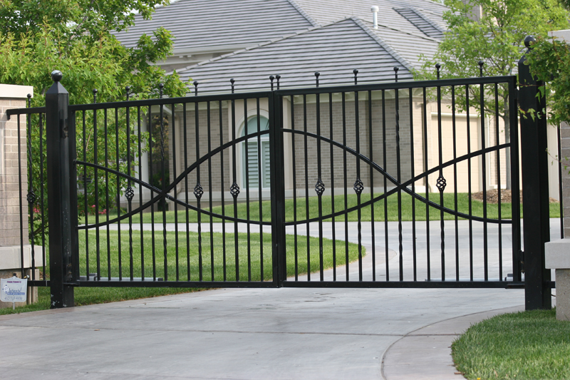 American Fence Company Des Moines, Iowa - Custom Gates, 1307 Estate gate with Jesus fish