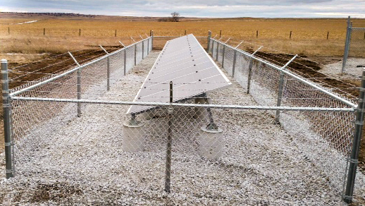 High security fences for solar panel array.